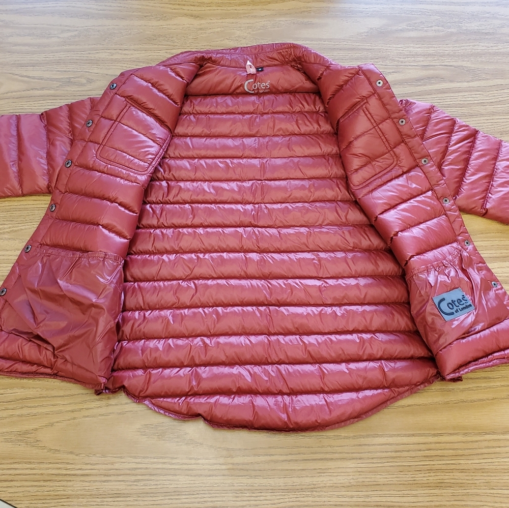 Cotes of London Harrow Royale Red Down Shirt PufferJacket Womens size M - Picture 6 of 15